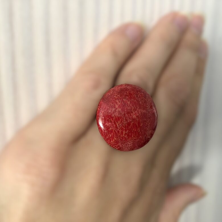 Sudraba gredzens ar sarkanu koralli Coral Rojo